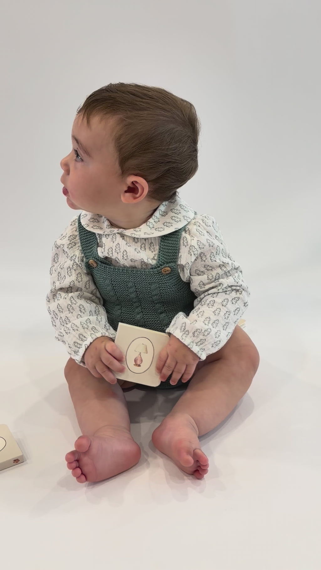 Sage Woodland Knit Romper Set