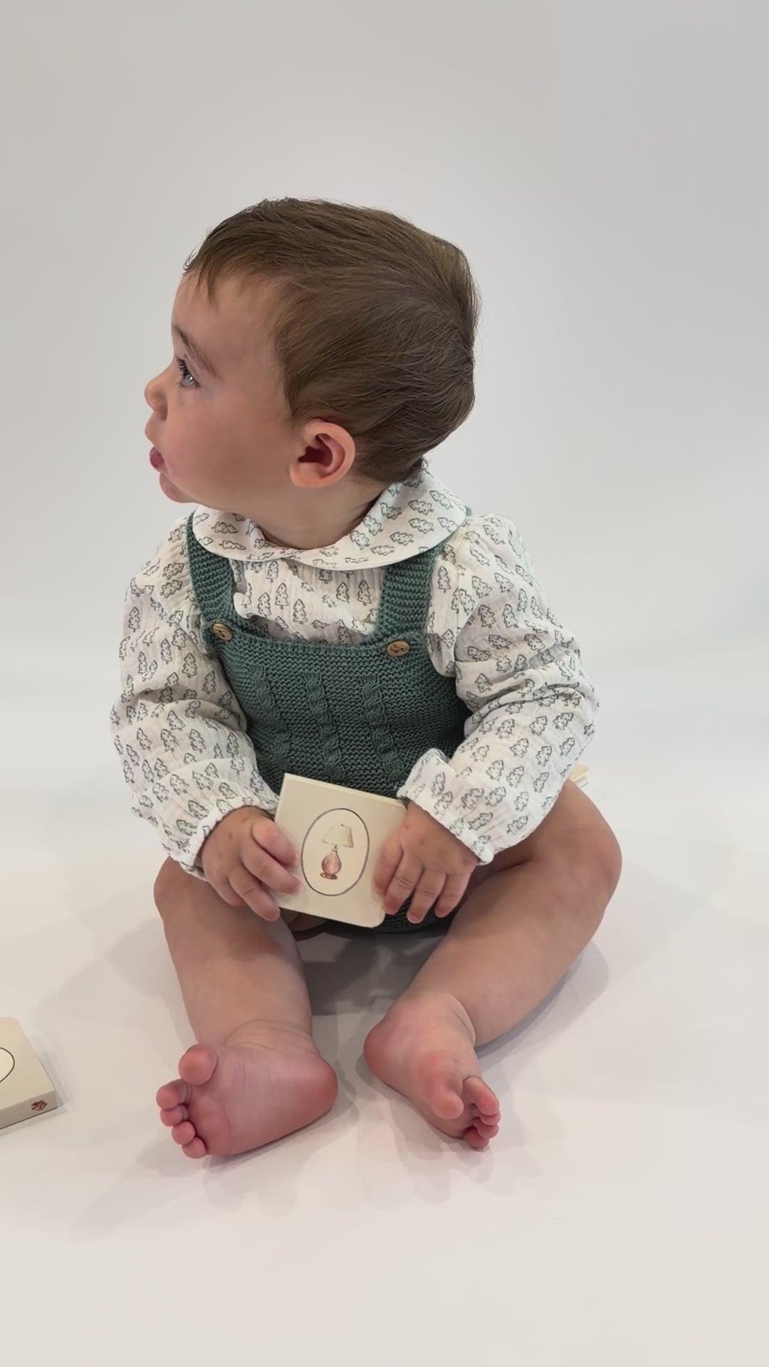 Sage Woodland Knit Romper Set