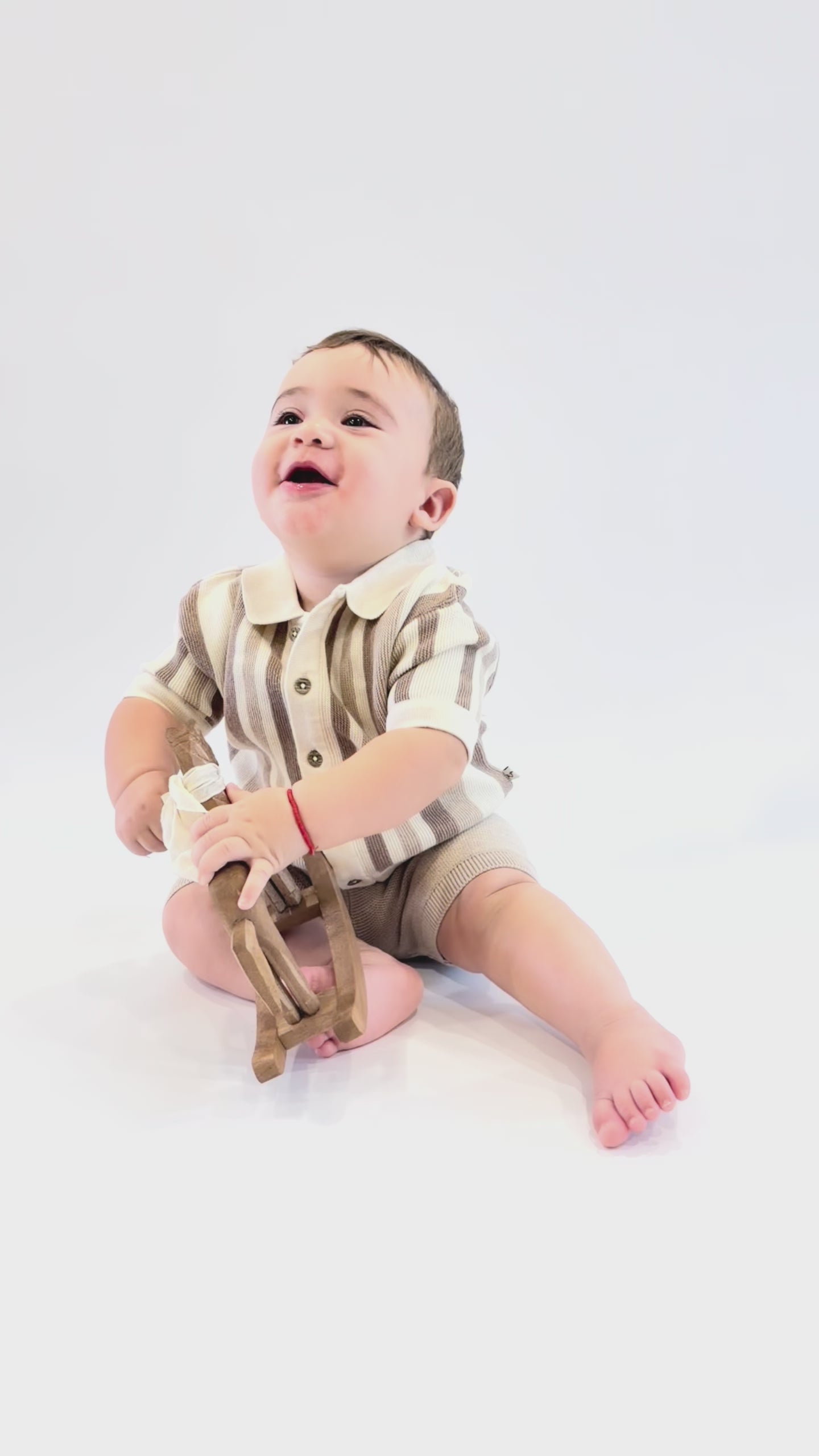 Archie Textured Stripe Baby Shirt & Shorts Set (Organic)