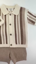 Conjunto de Camisa y Pantalón Corto Archie con Rayas Texturizadas (Orgánico)