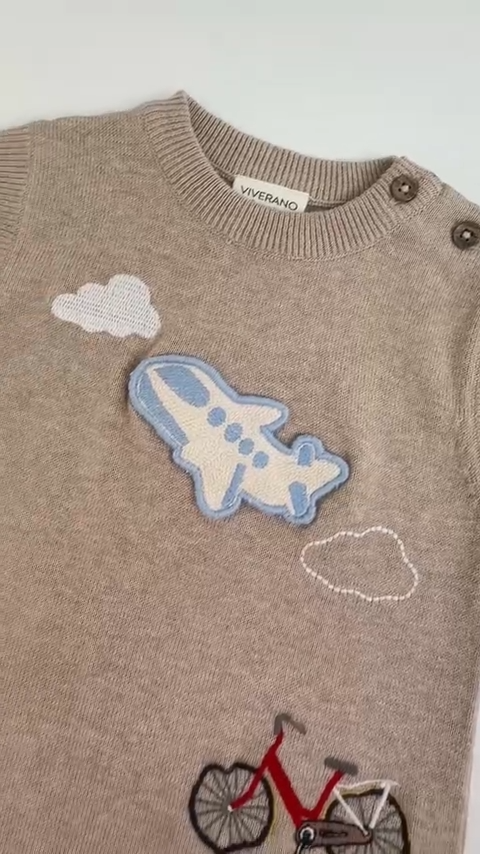 Paris Embroidered Baby Knit Romper (Organic Cotton)